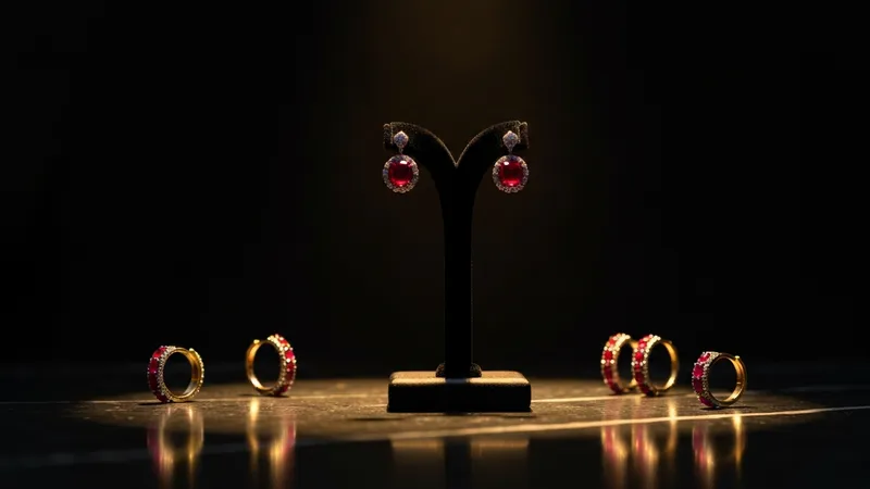 Boucle d'oreille dormeuse rubis brillant